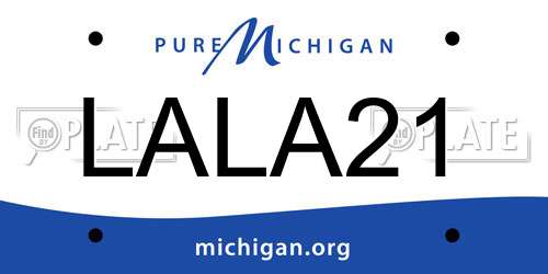 LALA21 Michigan License Plate