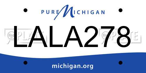 LALA278 Michigan License Plate