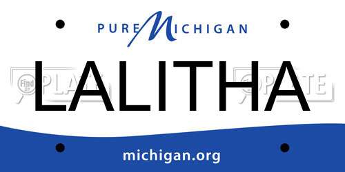 LALITHA Michigan License Plate