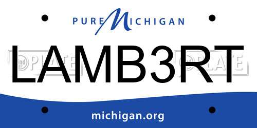 LAMB3RT Michigan License Plate