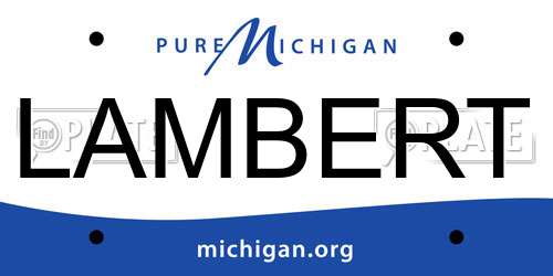 LAMBERT Michigan License Plate