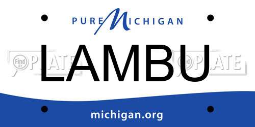LAMBU Michigan License Plate