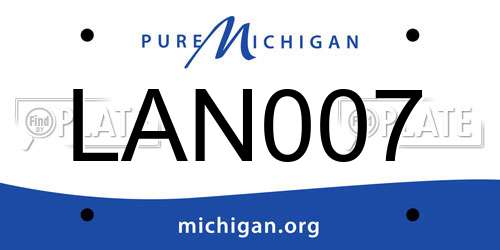 LAN007 Michigan License Plate