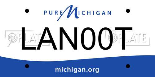 LAN00T Michigan License Plate