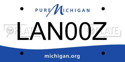 LAN00Z Michigan License Plate