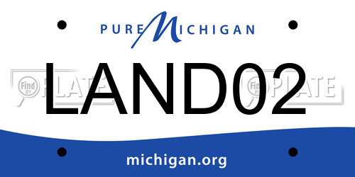 LAND02 Michigan License Plate
