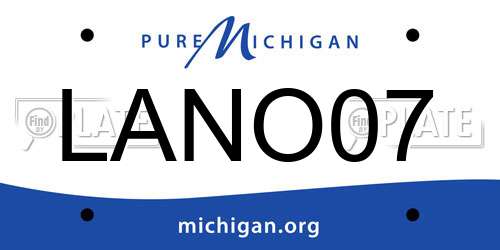 LANO07 Michigan License Plate
