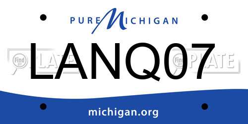LANQ07 Michigan License Plate