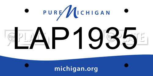 LAP1935 Michigan License Plate