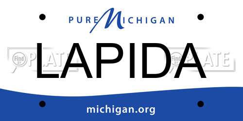 LAPIDA Michigan License Plate