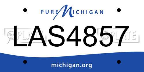 LAS4857 Michigan License Plate