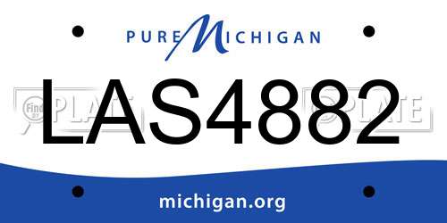 LAS4882 Michigan License Plate