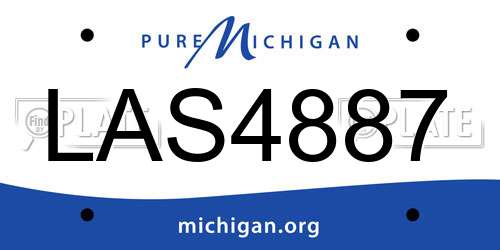 LAS4887 Michigan License Plate
