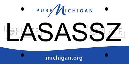 LASASSZ Michigan License Plate
