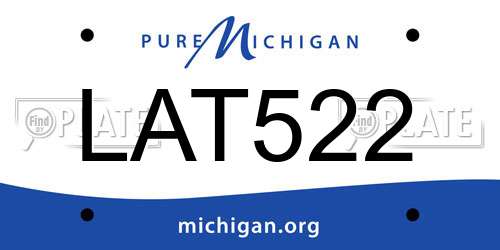 LAT522 Michigan License Plate