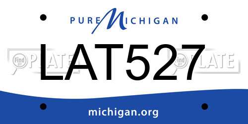 LAT527 Michigan License Plate