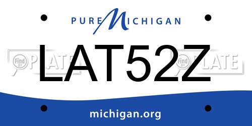 LAT52Z Michigan License Plate