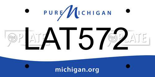 LAT572 Michigan License Plate