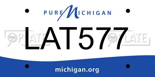 LAT577 Michigan License Plate