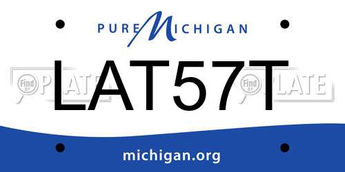 LAT57T Michigan License Plate
