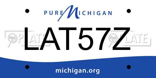 LAT57Z Michigan License Plate