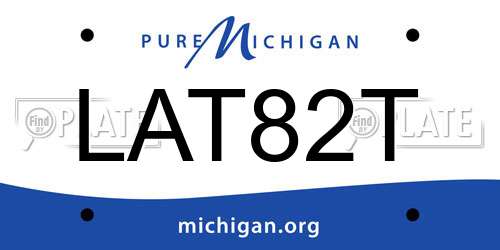 LAT82T Michigan License Plate