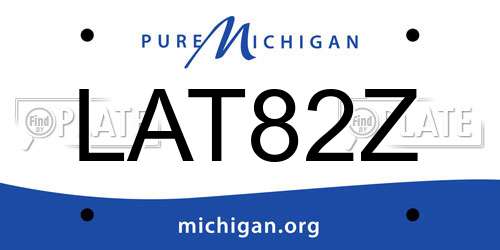 LAT82Z Michigan License Plate