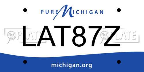 LAT87Z Michigan License Plate