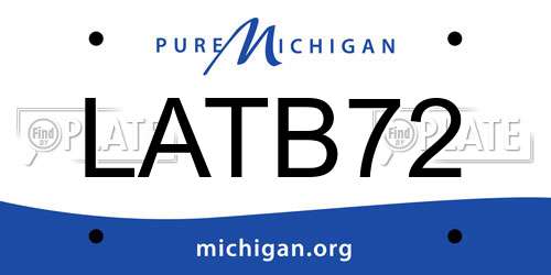 LATB72 Michigan License Plate