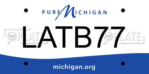 LATB77 Michigan License Plate