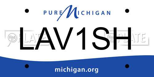 LAV1SH Michigan License Plate