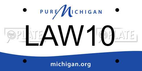 LAW10 Michigan License Plate