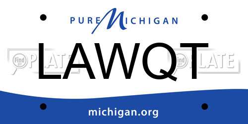 LAWQT Michigan License Plate