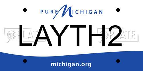 LAYTH2 Michigan License Plate