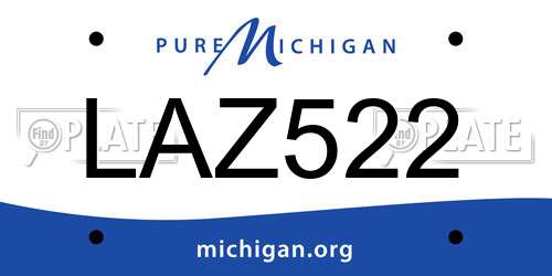 LAZ522 Michigan License Plate
