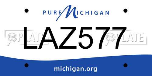 LAZ577 Michigan License Plate