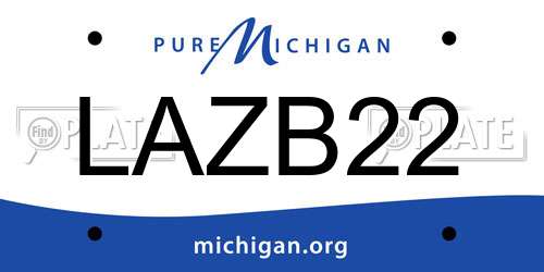 LAZB22 Michigan License Plate