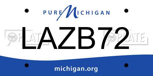LAZB72 Michigan License Plate