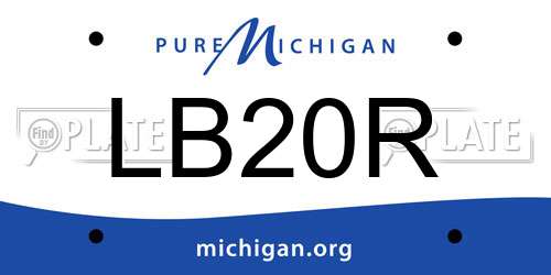 LB20R Michigan License Plate
