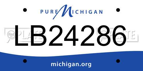 LB24286 Michigan License Plate