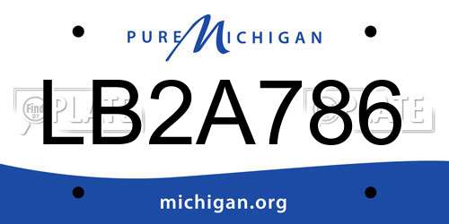 LB2A786 Michigan License Plate