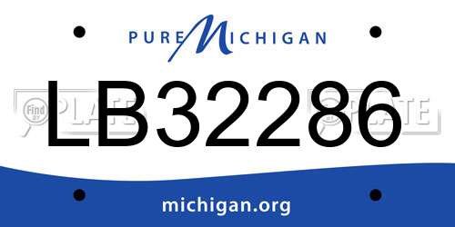 LB32286 Michigan License Plate