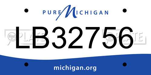 LB32756 Michigan License Plate