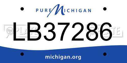 LB37286 Michigan License Plate