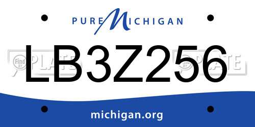 LB3Z256 Michigan License Plate