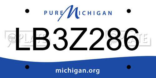 LB3Z286 Michigan License Plate