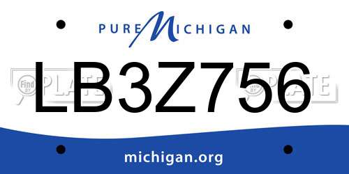 LB3Z756 Michigan License Plate