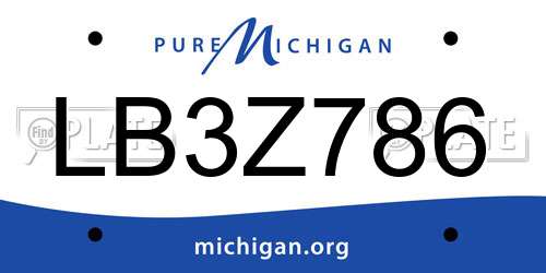 LB3Z786 Michigan License Plate