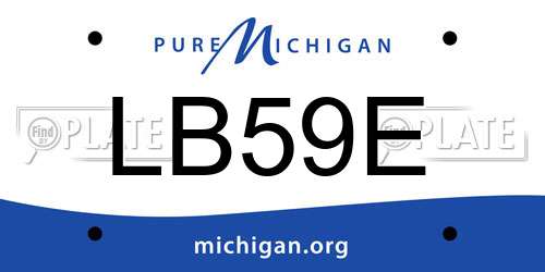 LB59E Michigan License Plate