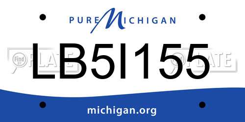 LB5I155 Michigan License Plate